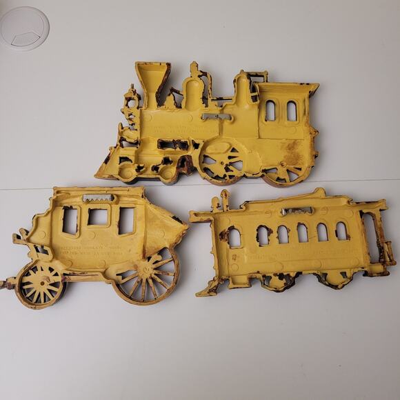 Vintage 70's HOMCO Train Wagon Streetcar Wall Plaques Western Wall Decor Set 3 - Picture 6 of 16